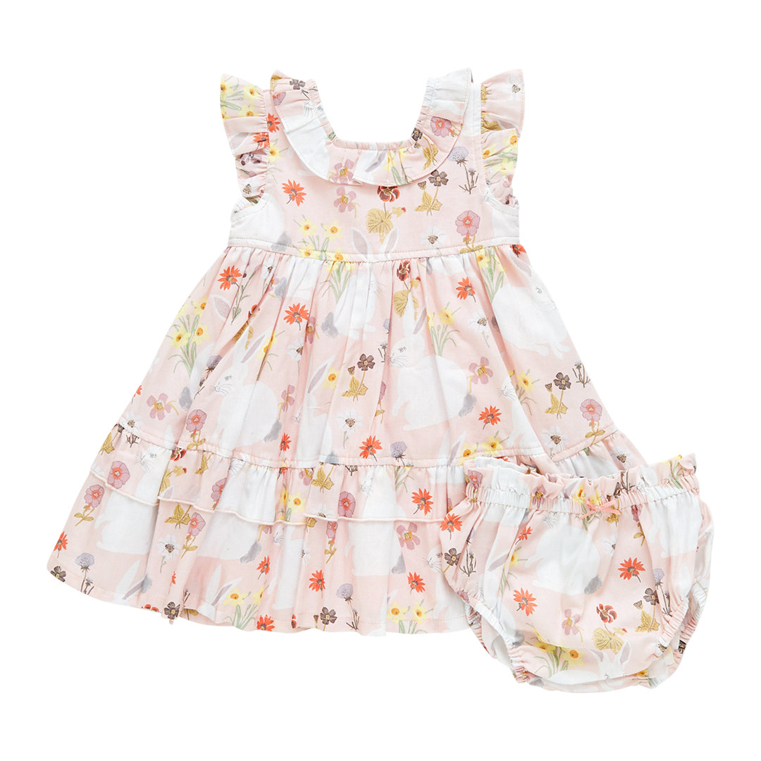 Pink Chicken - Rabbit Garden Baby Girls Judith Dress